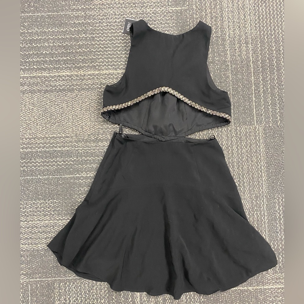 NWT NBD Black Embellished Cut Out Mini Dress Size M - Picture 12 of 12
